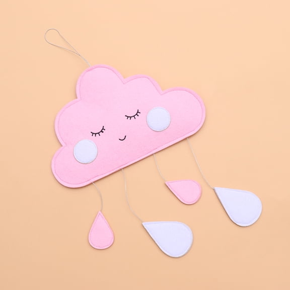 TABLZONE Pink Felt Cloud Hanging Decoration, 1 Piece, Soft and Cute Nursery Wall Art