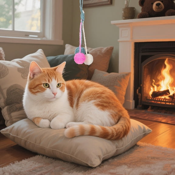 TABLZONE Sisal Cat Ball Toy for Exercise and Bonding Time with Indoor Cats 1 Set