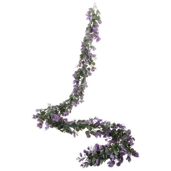TABLZONE Hanging Eucalyptus Vine High Realism Purple Plastic Faux Plant