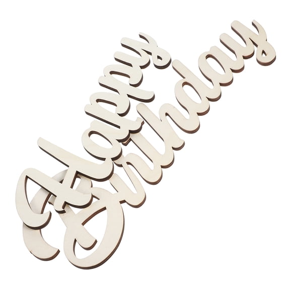 TABLZONE Happy Birthday Wood Cutout Sign Simple but Fashionable Design 1 Set