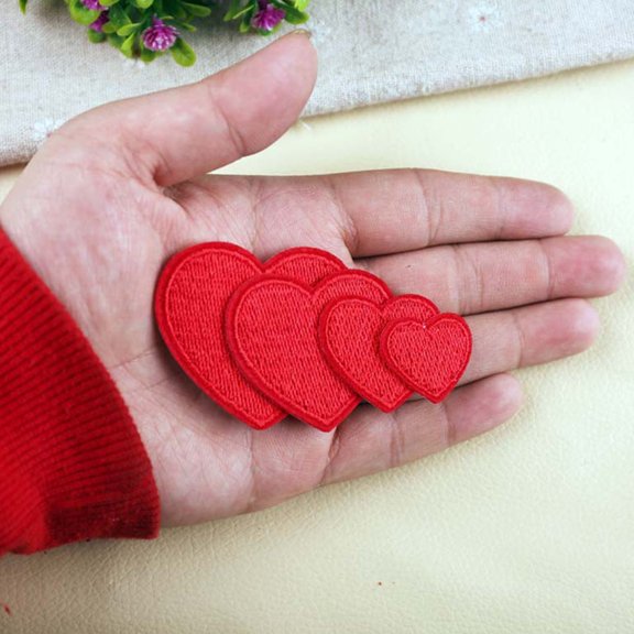 TABLZONE Heart Sewing Patches, 24 Pcs Embroidered Appliques for Clothes and Accessories