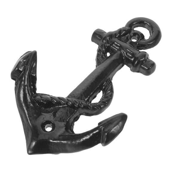 TABLZONE Rustic Black Nautical Anchor Hook Heavy Duty Cast Iron Hook for Wall Mounted Use
