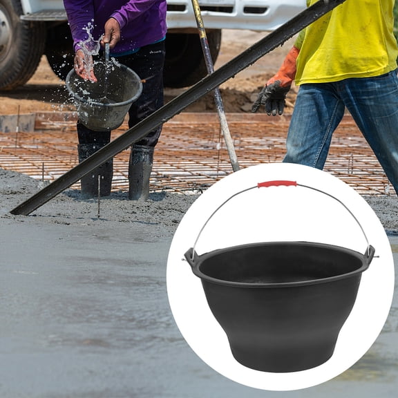 TABLZONE Heavy Duty Black Construction Pail with Handle for Storage and Outdoor Work