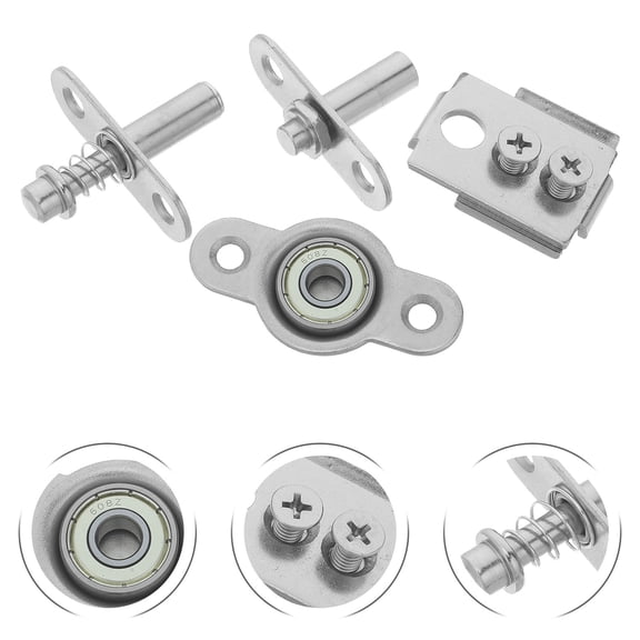 TABLZONE Heavy Duty Plated Silver Folding Door Pivot Bracket for Smooth and Quiet Door Movement