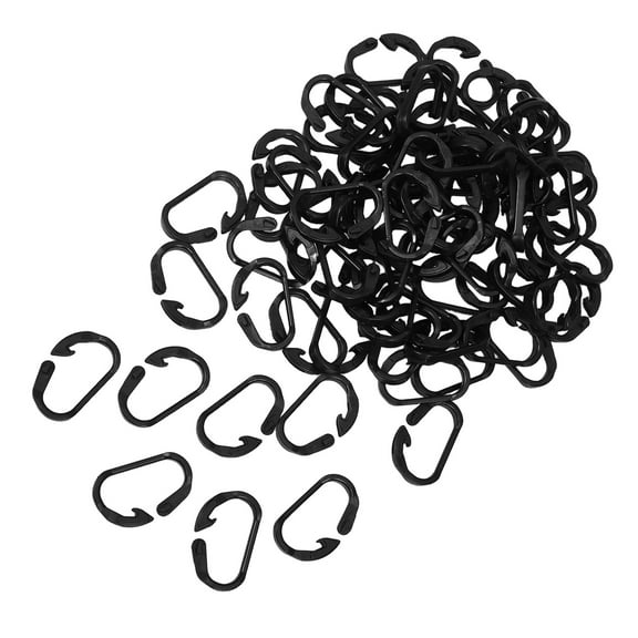 TABLZONE Heavy Duty Tarp Hooks for Camping and Mountaineering Made of Durable POM Plastic Black 100 pcs