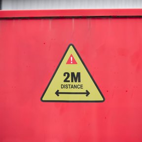 TABLZONE High Adhesion Warning Label Sticker for Safety Distance and Hazard Reminder Indoor Outdoor