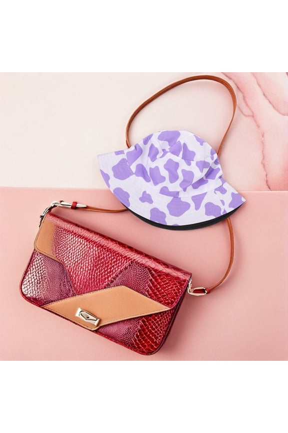 Stylish Cow Print Hat Reversible Polyester Outdoor Sun Shielding