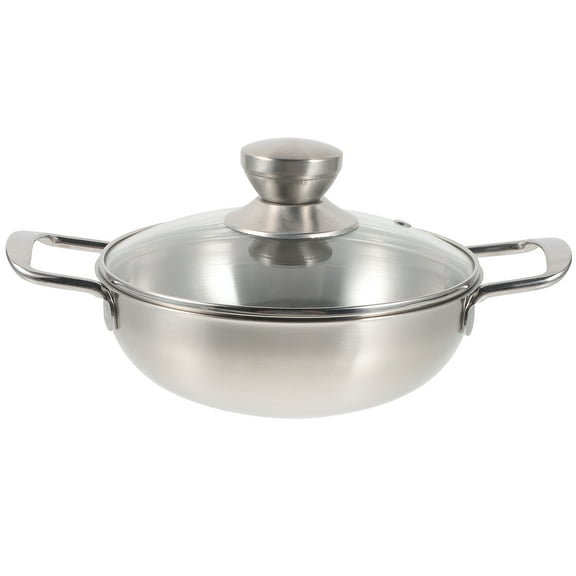 TABLZONE Hot Pot Stainless Steel Cookware Round Anti-spill Design 1Pcs