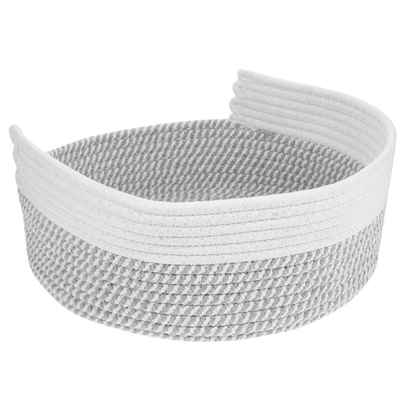 TABLZONE Indoor Gray Cotton Rope Cat Bed, Soft Woven Nest Pet Bed for Small Cats and Dogs, Cozy Round Sleeping Basket