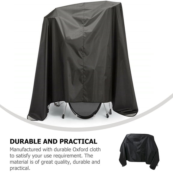 TABLZONE Instrument Dust Cover Black Waterproof Drum Shield Silver Oxford Cloth Protector 1Pcs