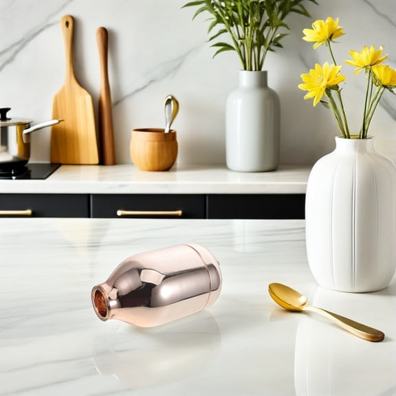 TABLZONE Insulated Glass Vacuum Insert Rose Plated Gold Reusable Bottle Liner for Hot Drink Flask