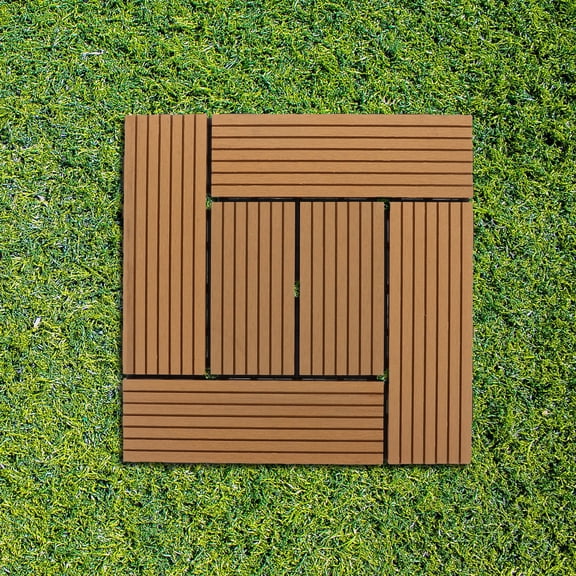 TABLZONE Outdoor Coffee Plastic Flooring for Patio, Garden, Backyard, and