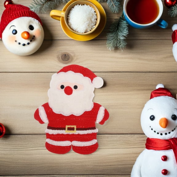 TABLZONE Santa Claus Embroidery Patches Durable Sew on Applique for Hat Multi