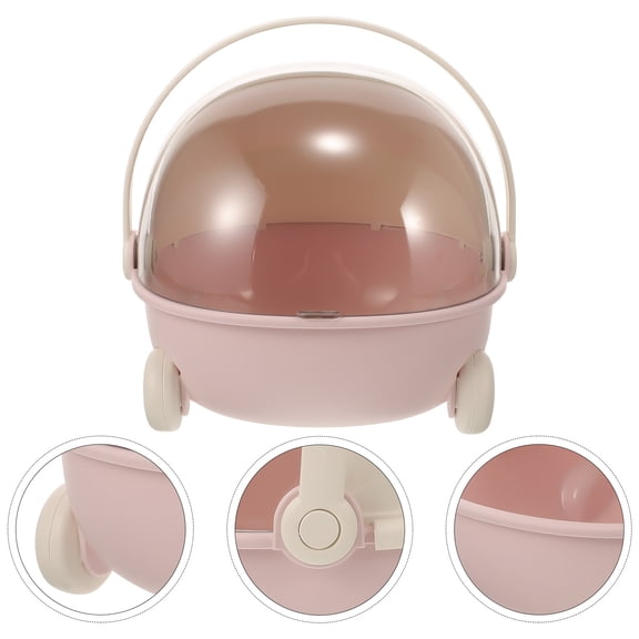 TABLZONE Desk Storage Box Plastic Candy Case Pink 1Set for Home Organization