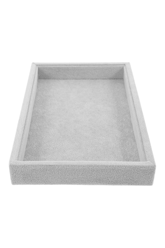 Stackable Showcase Display Jewelry Organizer Grey Velvet Elegant Design for Personal Collections 1Pcs