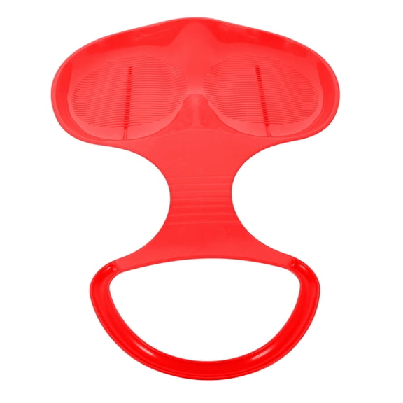 TABLZONE Red Plastic Snow Sled for Kids and Adults, Outdoor Winter Sledding on Snow, Grass, and Sand Sliding Board