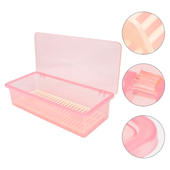 TABLZONE Plastic Flatware Storage Box with Lid, Drain Tableware Organizer for Kitchen Drawer or Countertop