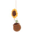 thumbnail image 1 of TABLZONE Knitted Sunflower Hanging Decor Brown Hanging Ornament for Vehicle Rear View Mirror Decoration, 1 of 5