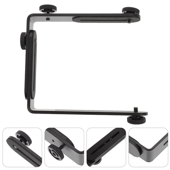 TABLZONE flash bracket Black Metal L-Shaped with 1/4 Inch Screw Holes Camera Mount