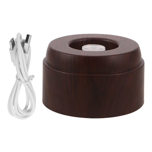 TABLZONE LED Light Base with Natural Wood Grain and Rotating Feature for Crystal Display Stand