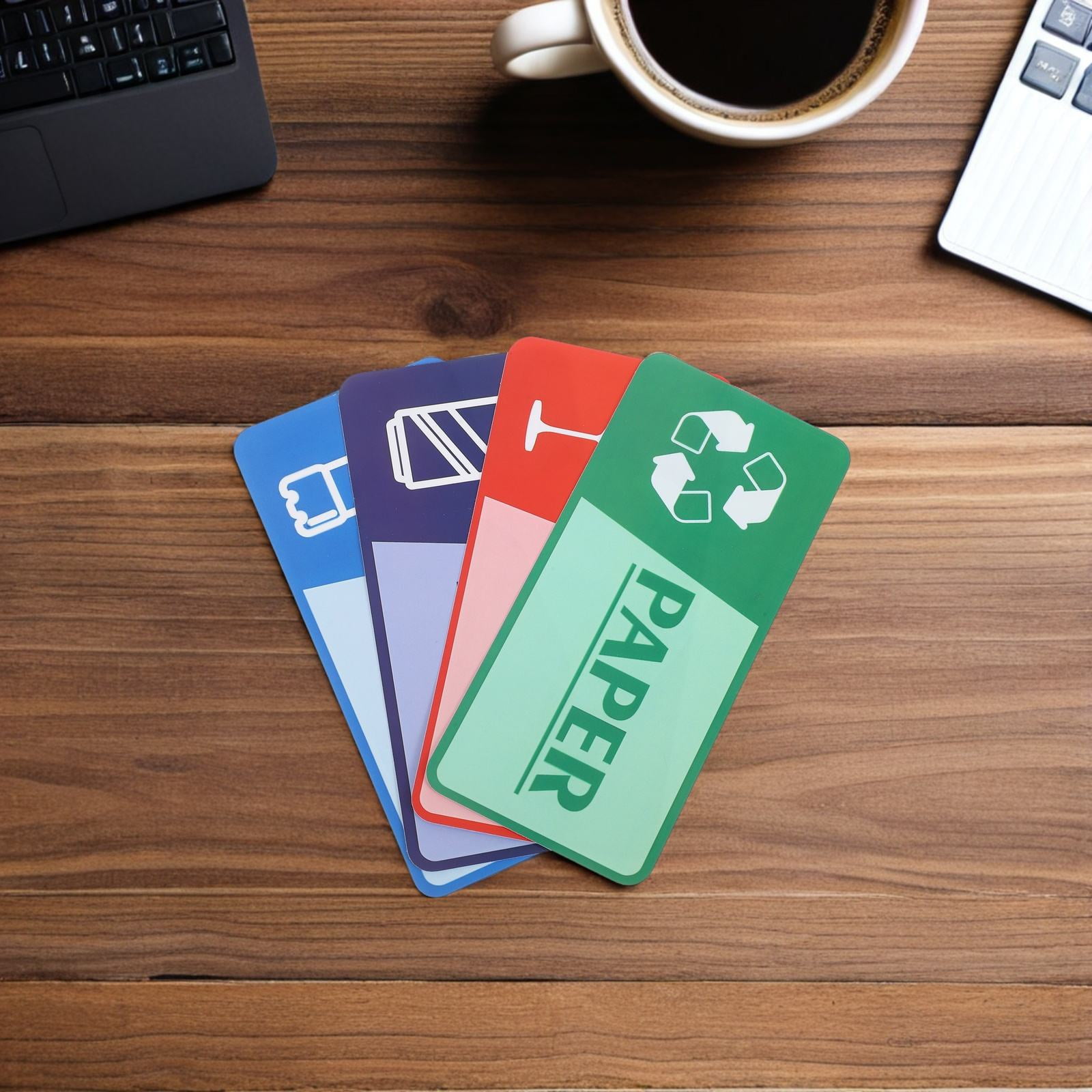 TABLZONE All Weather Recycle Bin Labels for Plastic Glass and Paper ...