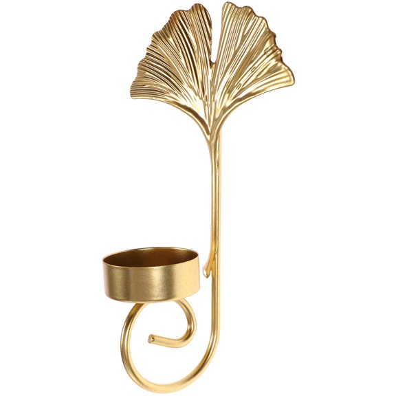 TABLZONE Leaf Wall Sconce Candle Holder Iron Golden Finish Decorative Indoor Lighting 1 Pack