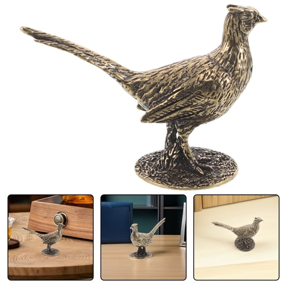 TABLZONE Lifelike Brass Pheasant Figurine for Home Decor with Sturdy Base and Detailed Craftsmanship