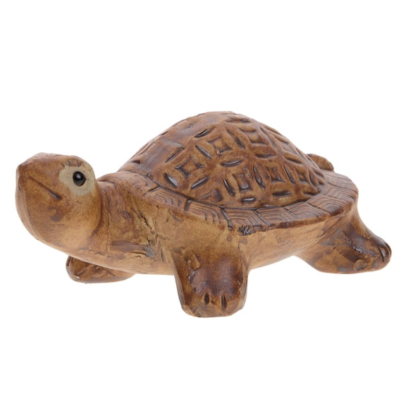 TABLZONE Ceramic Turtle Figurine Light Brown Decorative Model Symbolizing Luck and Longevity