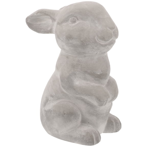 TABLZONE Cement Bunny Decoration Rabbit Statue Light Grey 1Pcs Garden Sculpture
