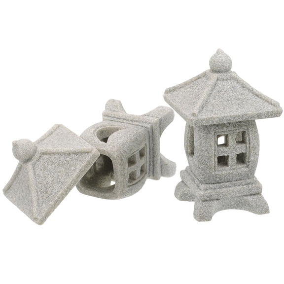 TABLZONE 2Pcs Light Grey Stone Statue Durable Rock Ornament for Aquarium Decor