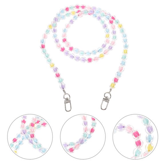 TABLZONE Beaded Phone Bracelet Strap Mobile Phone Lanyard Multi-colored Beads 1Pack for Outdoor Activities and Shopping