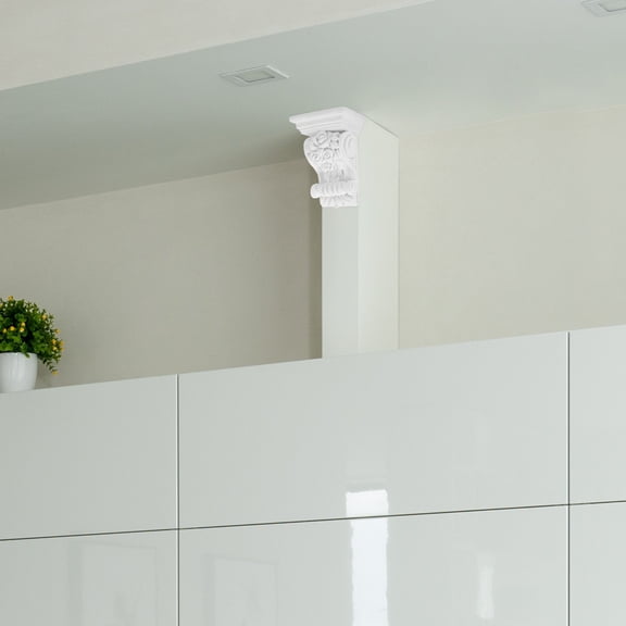 TABLZONE Lightweight White European Carving Corbels, High Density PU for Home Decoration