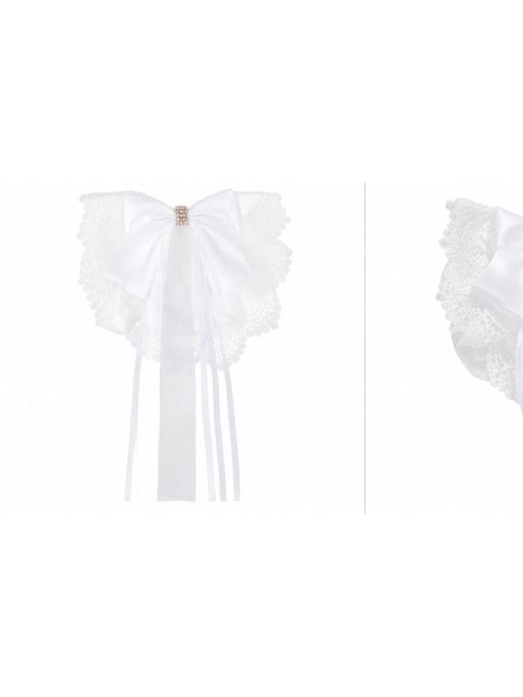 White Lace Lolita Hair Bow for Decor Easy-to-Use Hairstyle Holder