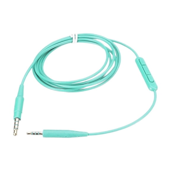 TABLZONE Green TPE Headphone Extension Cable with Inline Remote Control for Earphones, Headsets, and Audio Devices