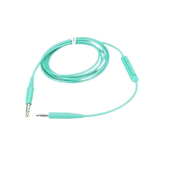 TABLZONE Green TPE Headphone Extension Cable with Inline Remote Control Compatible with Earphones and Headsets