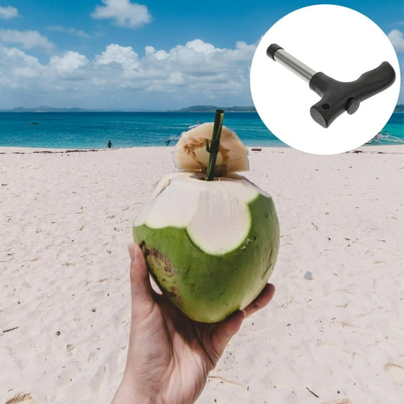 TABLZONE Manual Coconut Opener Corer Tool Black with Safe Grip for Kitchen Utensil 1Set