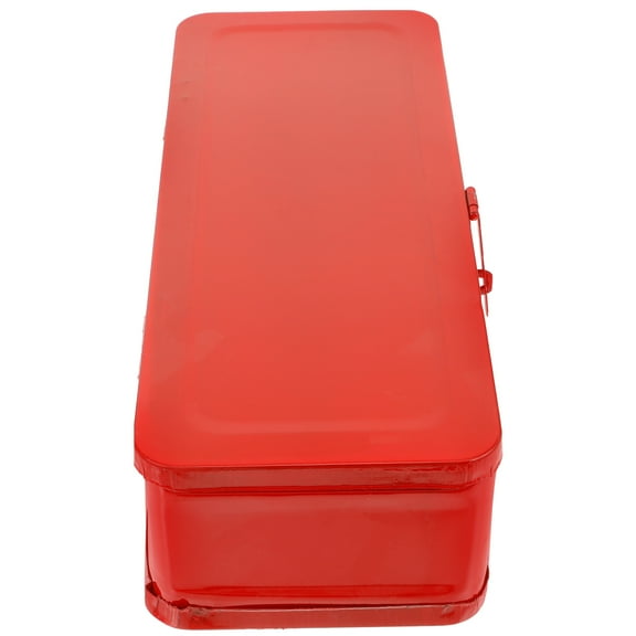 TABLZONE Heavy Duty Red Metal Tool Organizer Box for Car Durable Storage Container