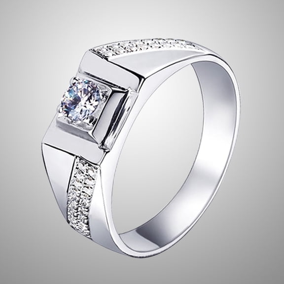 TABLZONE Micro Pave Ring for Men Adjustable Open-End Everyday Wear