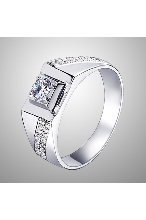 Micro Pave Ring for Men Adjustable Open-End Everyday Wear