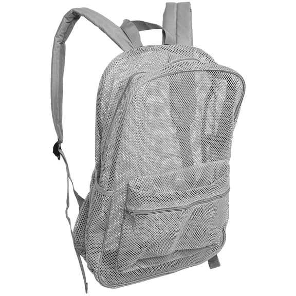 TABLZONE Heavy Duty Grey Mesh Backpack Spacious Comfortable for School Work Hiking