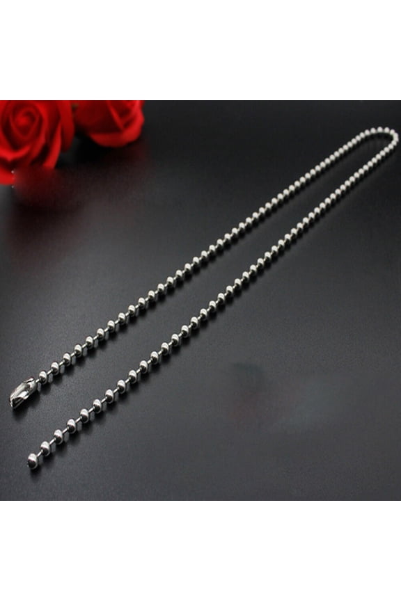 Metal Ball Chain Necklace in Plated Silver High Polished Surface for Craft and Decoration