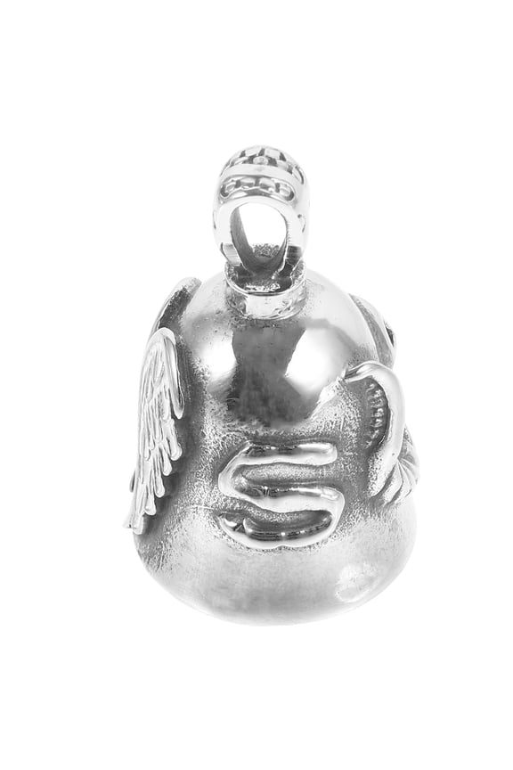 Metal Bell Keychain Key Pendant Decorative Accessory Stainless Steel Silver 1Pcs DIY Crafts