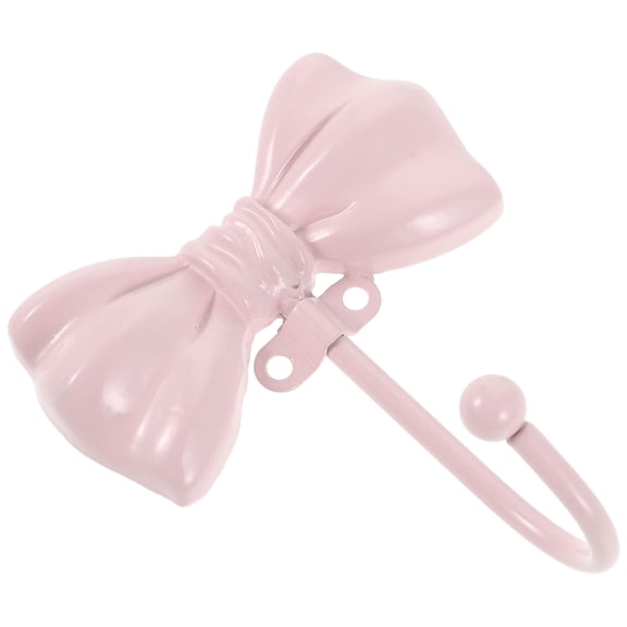 TABLZONE Metal Bow Wall Hook Pink with Smooth Finish for Bedroom Bathroom and Entryway