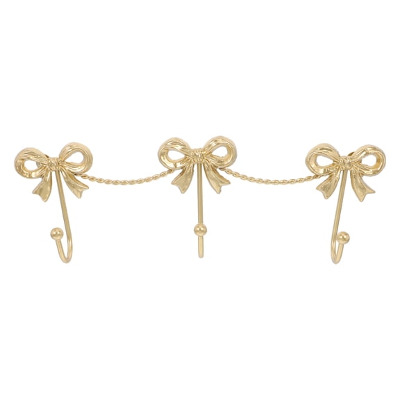 TABLZONE Metal Bow Wall Hooks Gold Key & Coat Hangers Iron Decorative Hooks for Home Office Kitchen