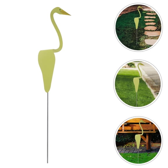 TABLZONE Yellow Metal Flamingo Garden Stake Outdoor Lawn Decoration Yard Art