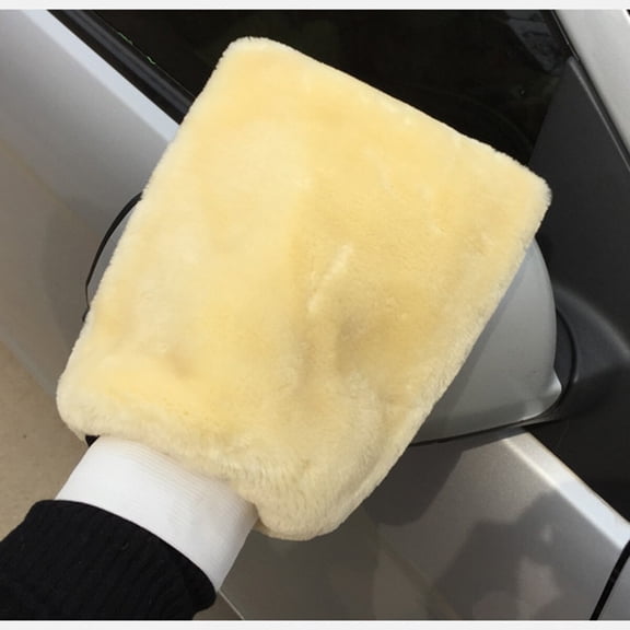 TABLZONE Microfiber Wool Car Wash Mitt with Elastic Strap for Comfortable Car Care