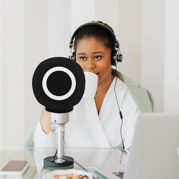 TABLZONE Microphone Shield Black Sponge 1Set