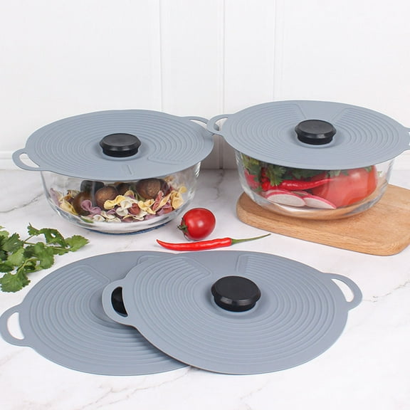 TABLZONE Microwave Silicone Lid for Pots Pans and Bowls Grey Universal Silicone Cover