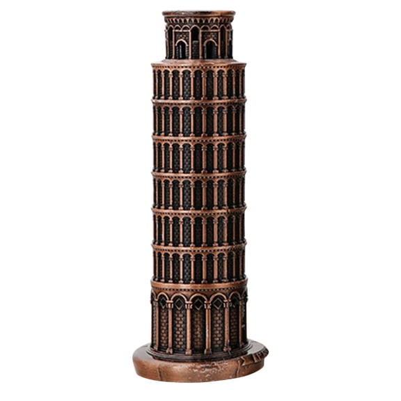 TABLZONE Mini Leaning Tower of Pisa Statue Zinc Alloy Decorative Architectural Model for Home and Office Coffee 7.5 Inch