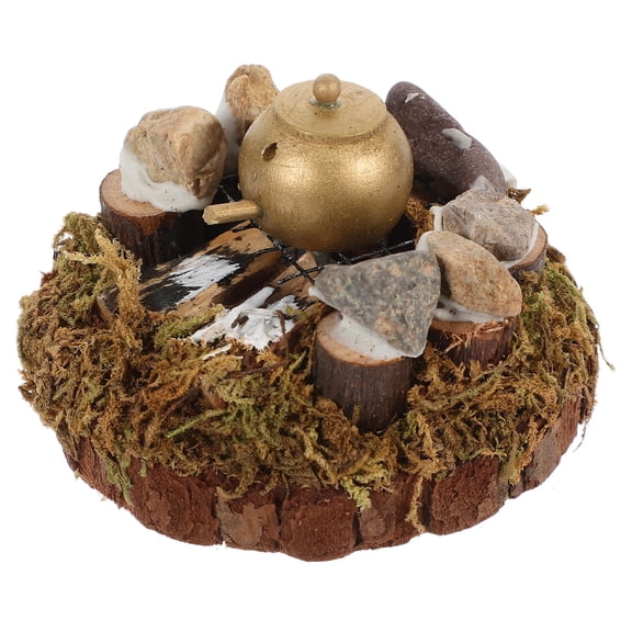 TABLZONE Wooden Dollhouse Miniature Stove Model Compact Design for Outdoor Garden Picnic 1Set